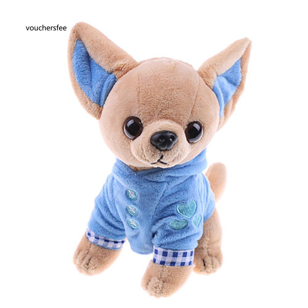 Gấu bông hình chó chihuahua mặc áo cao 17cm xinh xắn