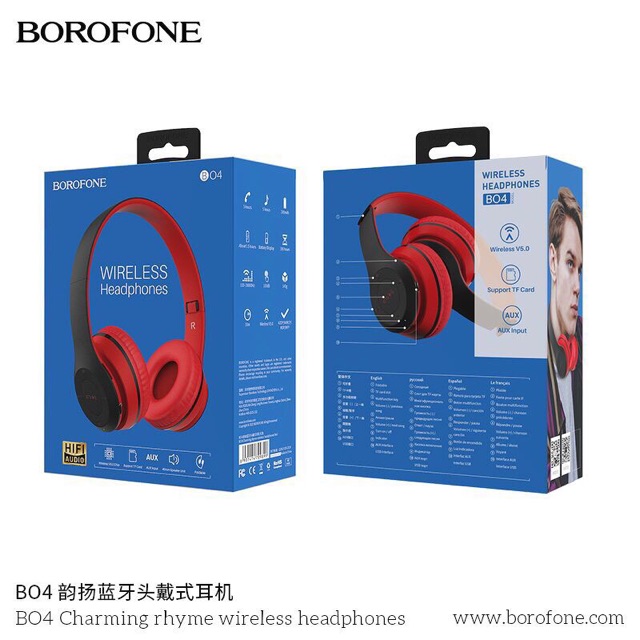 Tai nghe chụp tai bluetooth hỗ trợ khe cắm thẻ nhớ Borofone B04 chính hãng | BigBuy360 - bigbuy360.vn