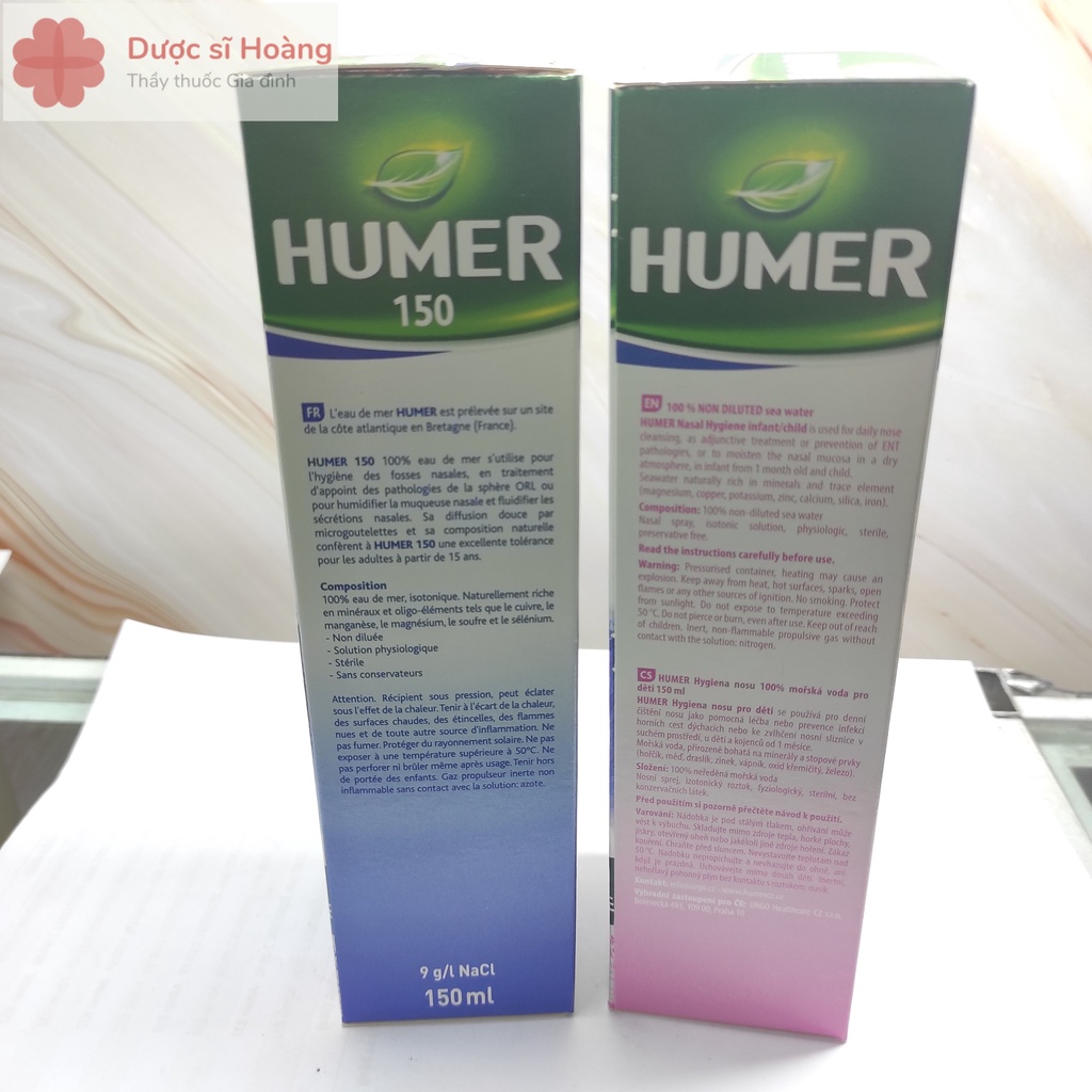 Nước Biển Xịt Mũi Người Lớn Trẻ Em Humer 150 Adults - Chai 150ml