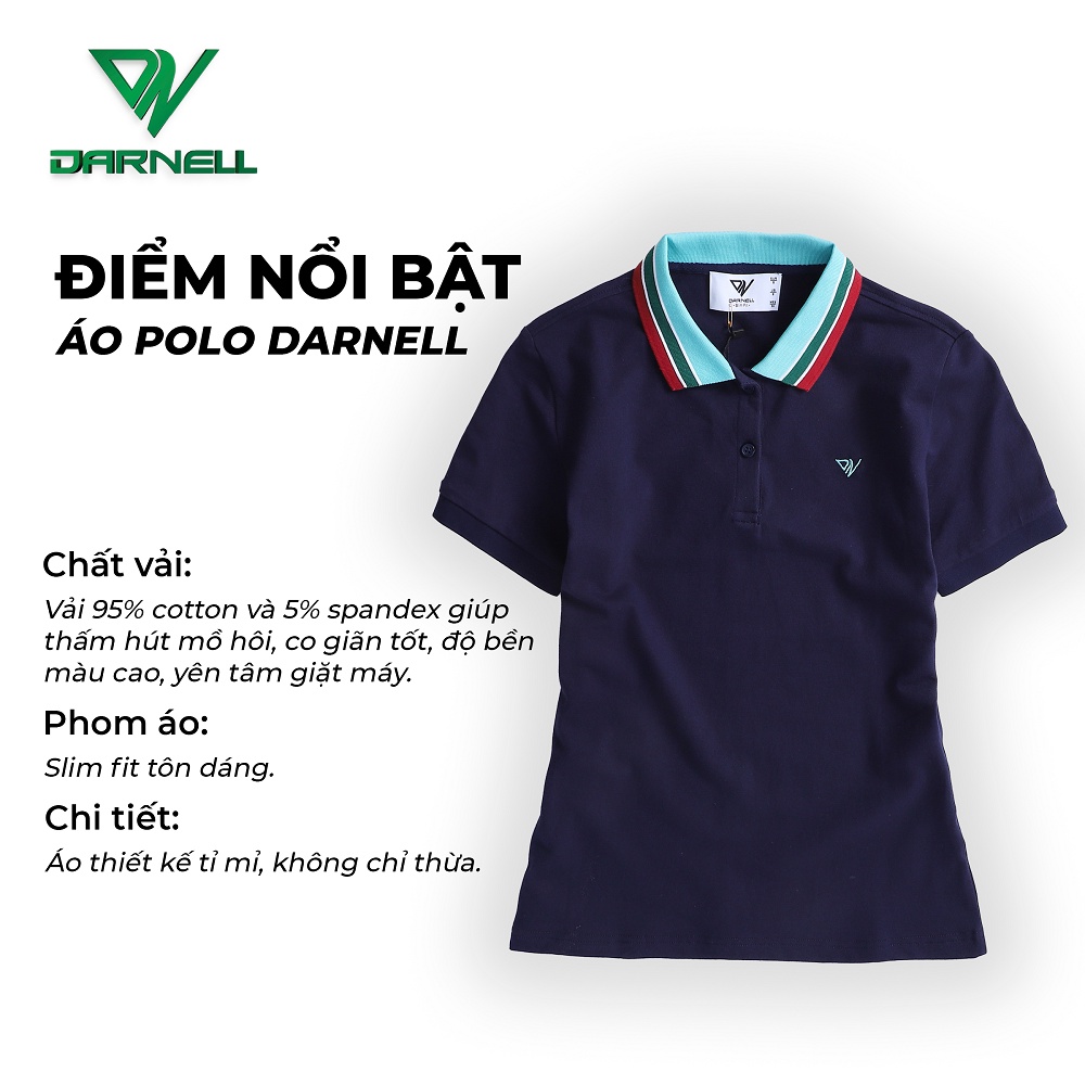 Áo thun polo nữ DARNELL, áo thun có cổ ngắn tay chất cotton thông thoáng bền đẹp DN2704