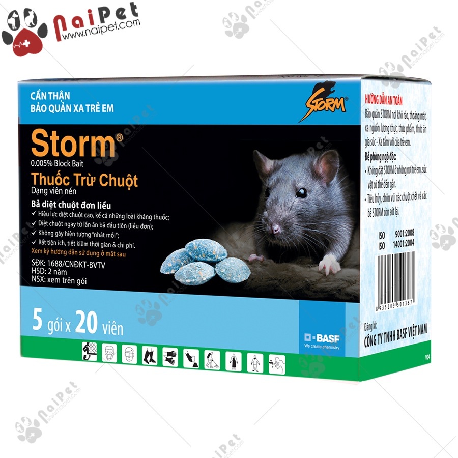 Thuốc Diệt Chuột Bả Chuột Storm Gói 20 Viên