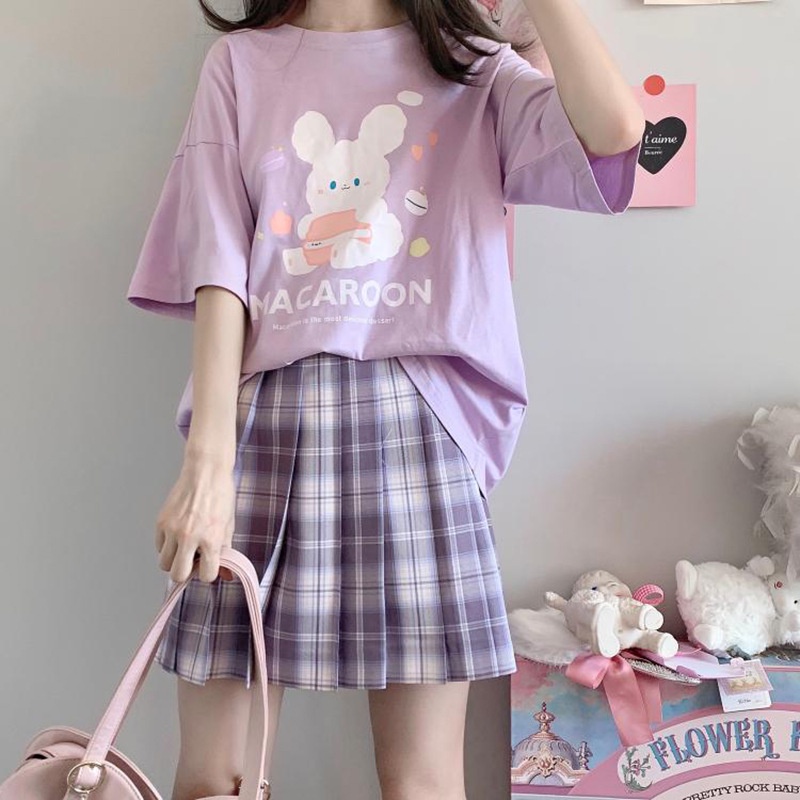 Áo thun Tee MACAROON - Áo thun tay lỡ Sweateres, thun cotton 100%. (V188)