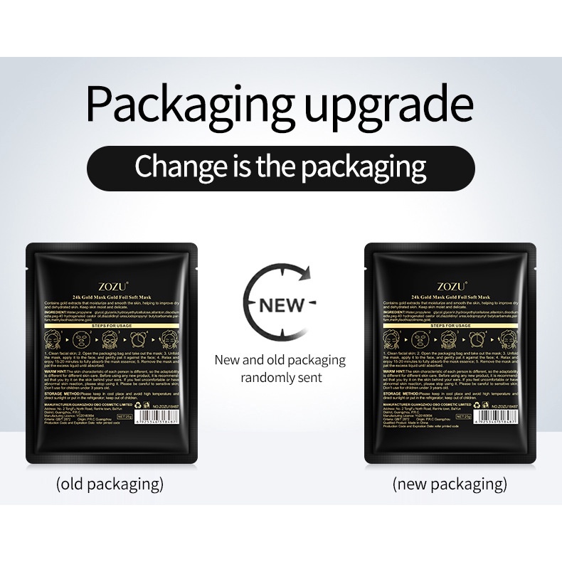 Mặt Nạ Tinh Chất Lá Vàng 24K ZOZU Hydrat Hóa Da
