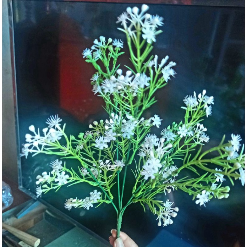 Hoa giả decor hoa giả trang trí baby sao cụm 5 nhánh trang trí nhà cửa