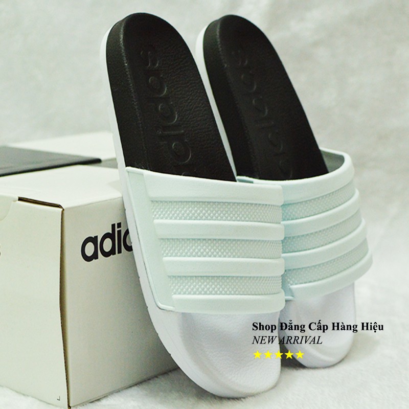 DÉP ADIDAS_SAMPLE 2019 ORIGINAL 2 MÀU ĐEN TRẮNG QUAI ĐEN QUAI TRẮNG XANH