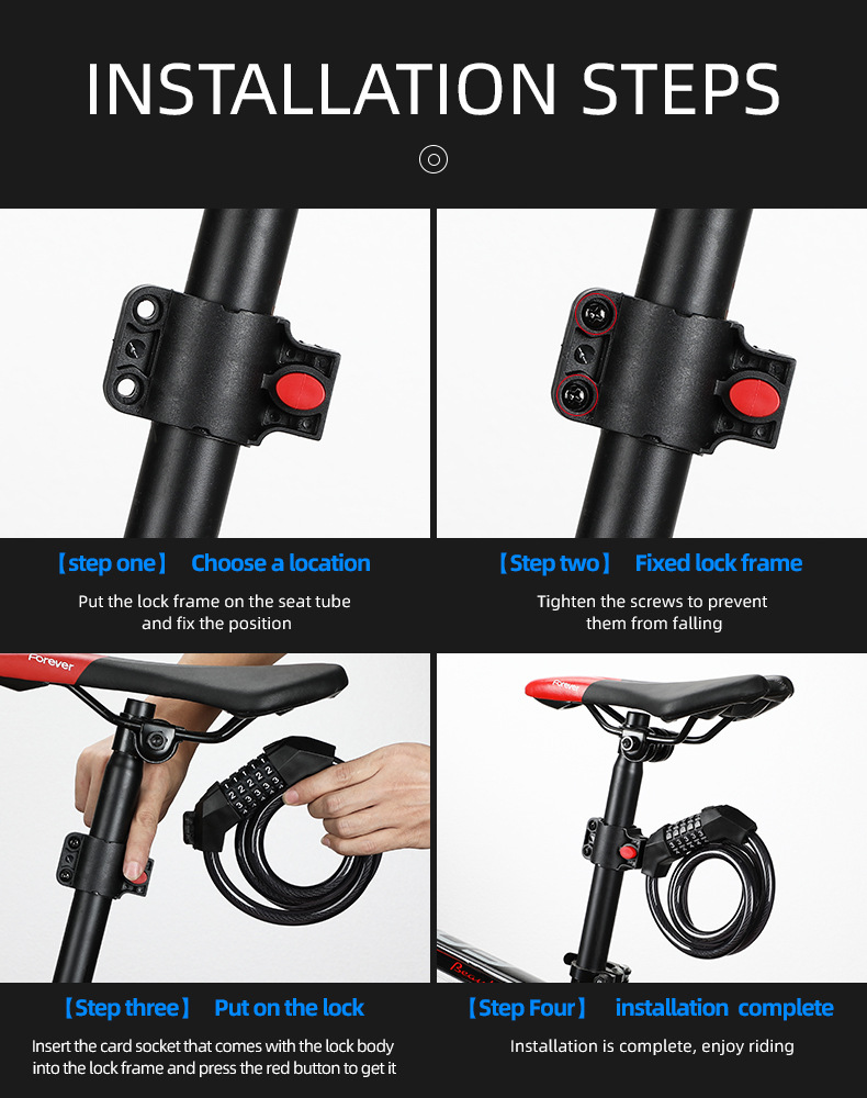 Dây ổ khóa MOSOWORLD có mật khẩu 5 số chống trộm bảo vệ xe đạp an toàn