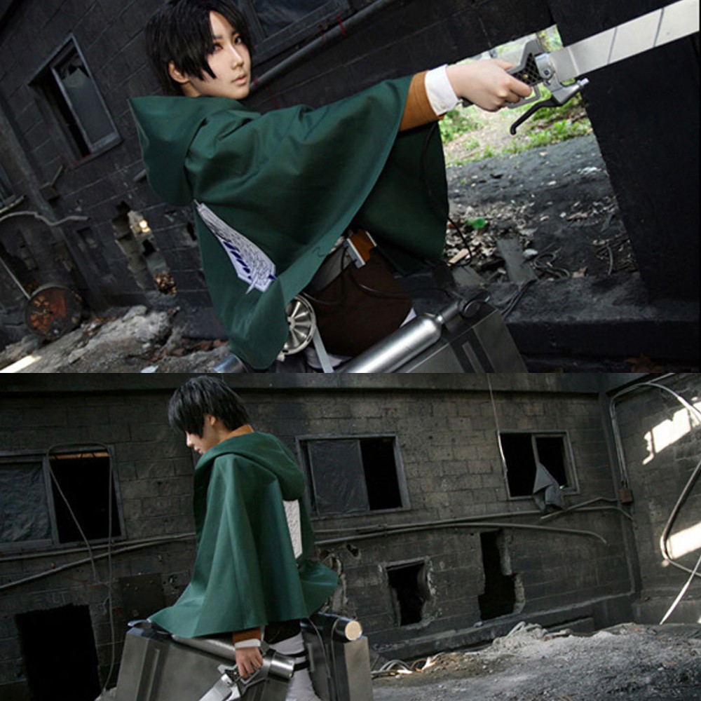 EPOCH Men Anime Clothes Japanese Cosplay Costume Attack on Titan Cloak Women Fashion Scouting Legion Shingeki no Kyojin Green Hoodie/Multicolor