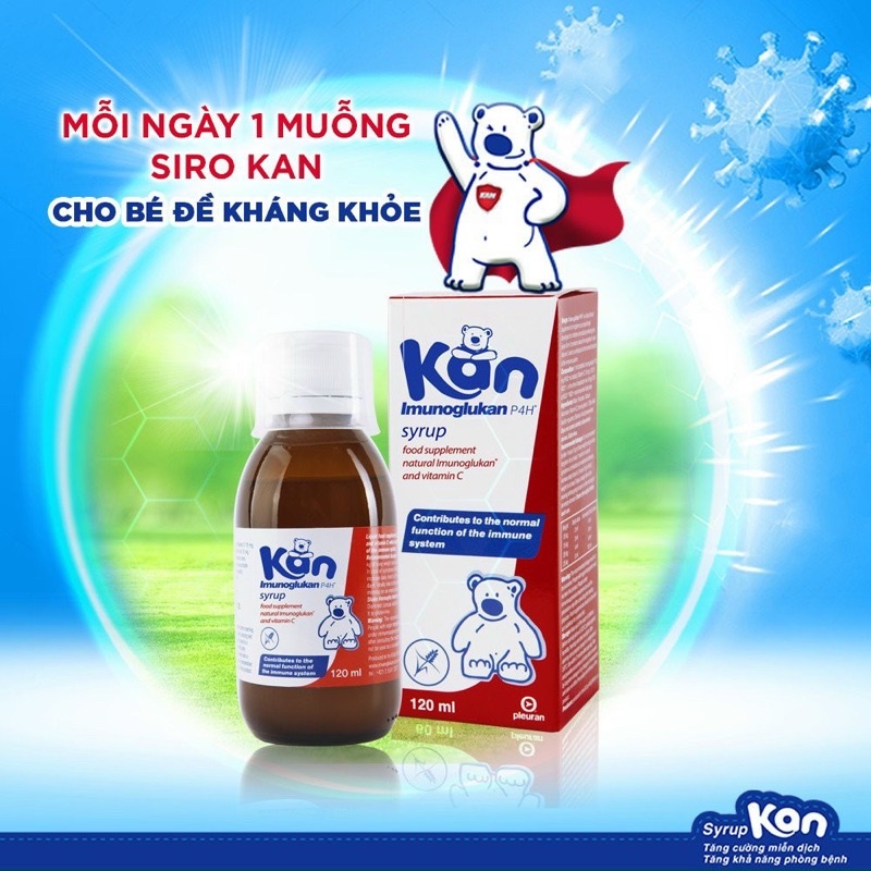 Siro Tăng Cường Miễn Dịch Cho bé Imunoglukan P4H 120ml