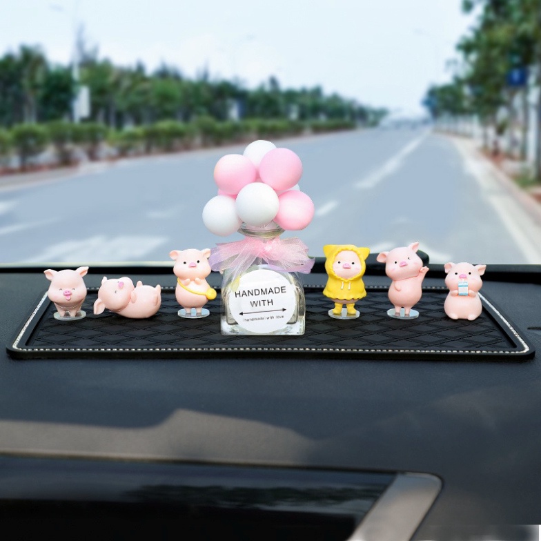 Trang Trí Ô Tô Bàn Làm Việc Bàn Học Set 6 Chú Heo Con Siêu Dễ Thương - Phụ Kiện Decor Xe Hơi Ruffo Cao Cấp Giá Rẻ