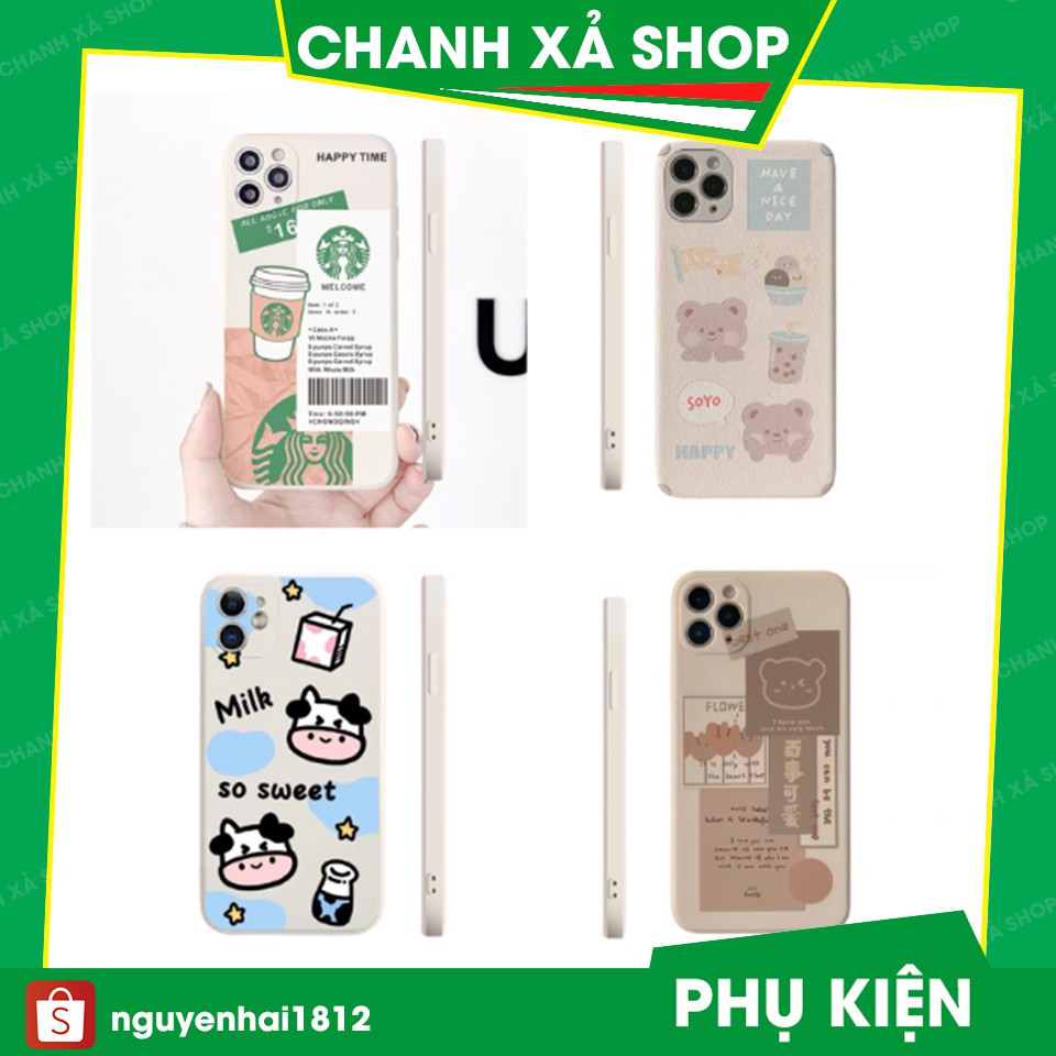 Ốp lưng iphone Cạnh Vuông Gấu Soyo Starbucks gấu best one 6/6splus/7/7plus/8/8plus/X/Xs/ 11/12/s/pro/max/plus/promax