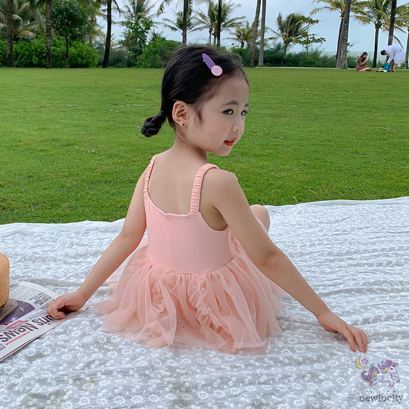 Bộ Đồ Bơi Một Mảnh Không Tay Màu Trơn Kèm Mũ Bơi Thời Trang Dành Cho Bé Gái