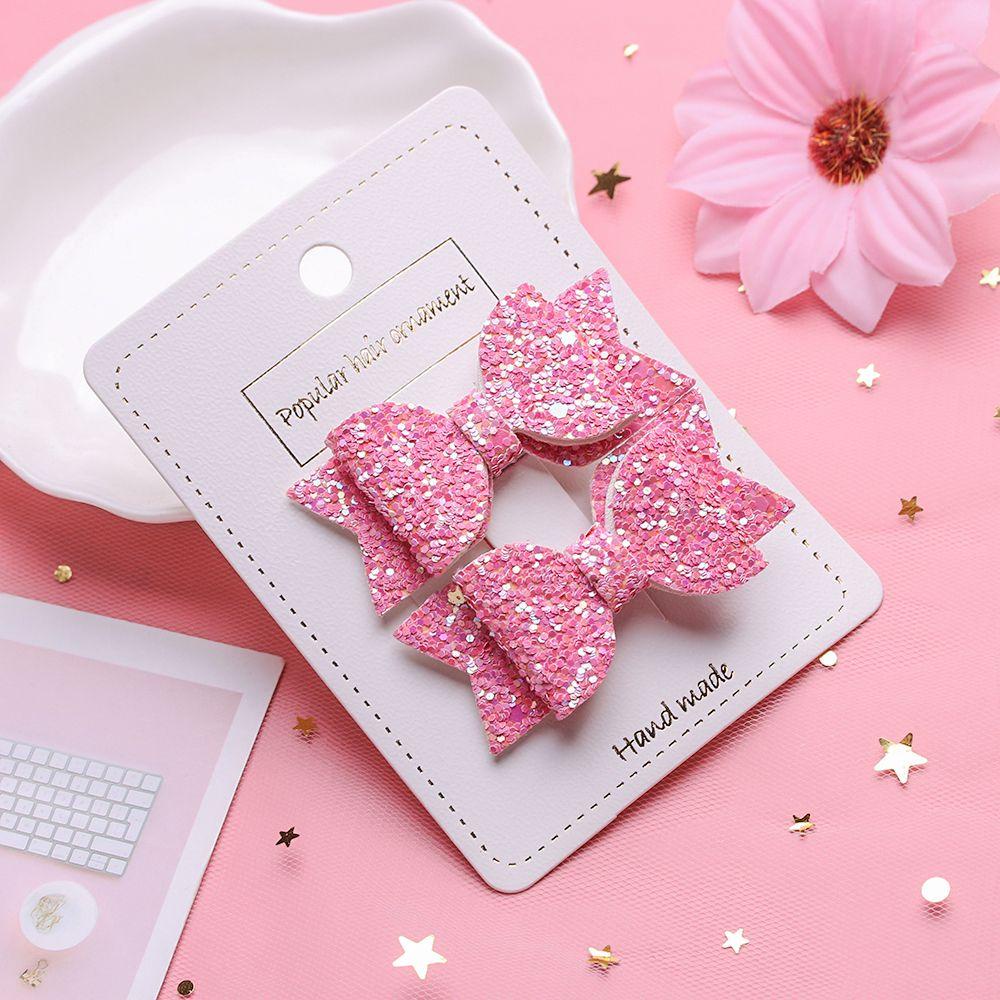 SUSANS Set 2 Kẹp Tóc Nơ Kim Tuyến Lấp Lánh