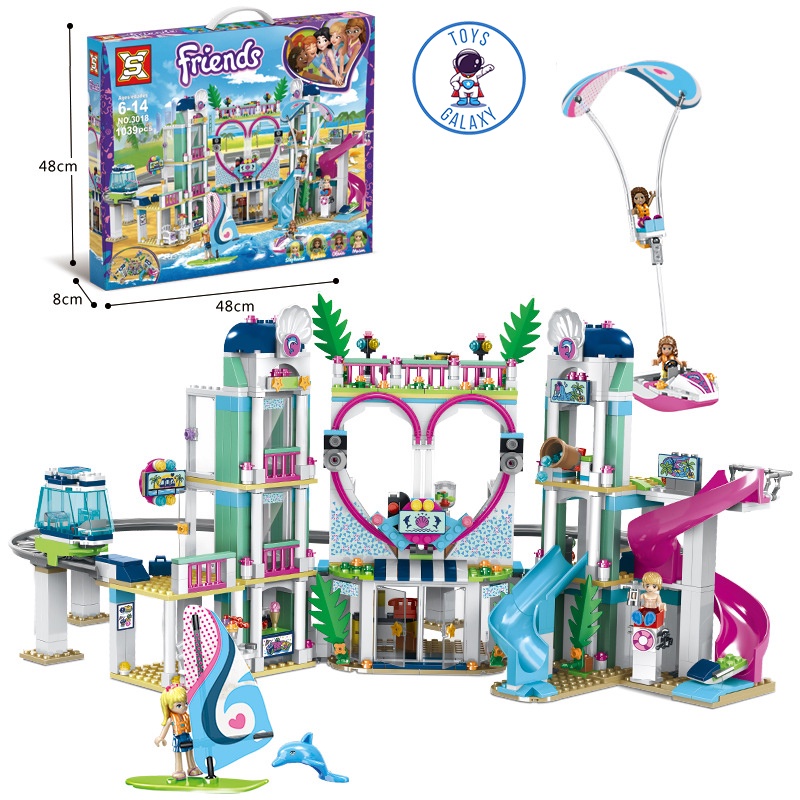 Đồ Chơi Lắp Ráp Friends Mô Hình Công Viên Nước Trái Tim / Đồ Chơi Trí Tuệ / Đồ Chơi Bé Gái SX3018