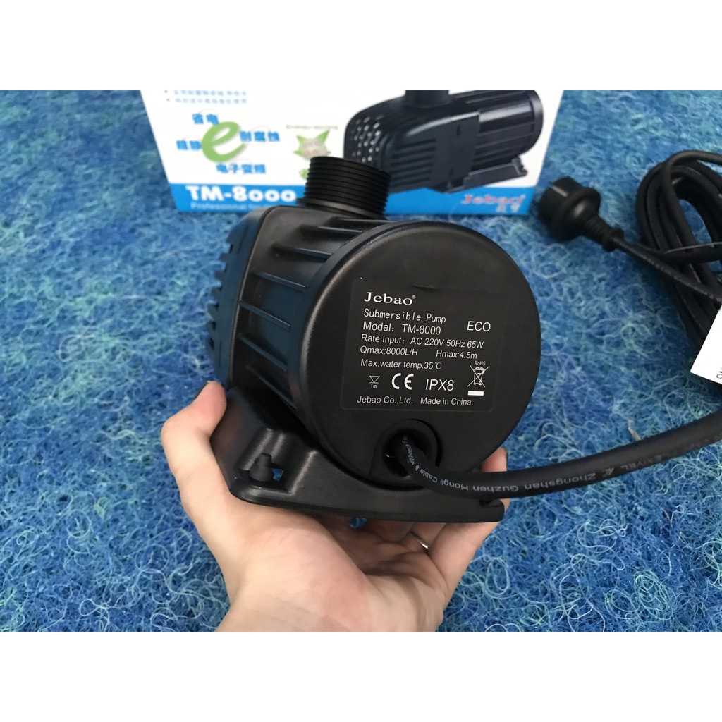 Bơm lọc nước, bơm thác hãng Jebao TM 8000. Bơm siêu tiết kiệm điện dành cho bể cá cảnh