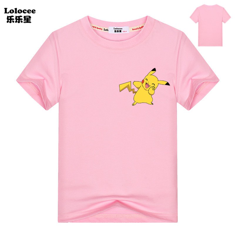 Áo Thun Tay Ngắn In Hình Pikachu Dễ Thương Cho Bé