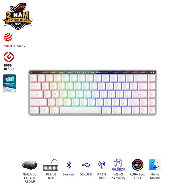 Bàn phím cơ Asus ROG Falchion RX Low Profile Red Switch