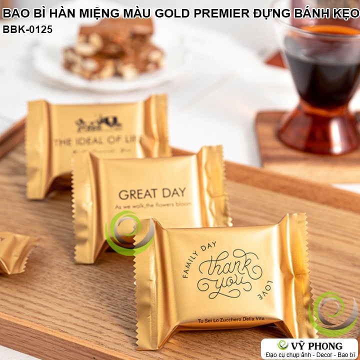 BAO BÌ TÚI NHỰA HÀN MIỆNG MÀU VÀNG GOLDEN SANG TRỌNG ĐỰNG BÁNH KẸO QUÀ TẶNG XUÂN NĂM MỚI DỊP LỄ TẾT NOEL BBK-0125