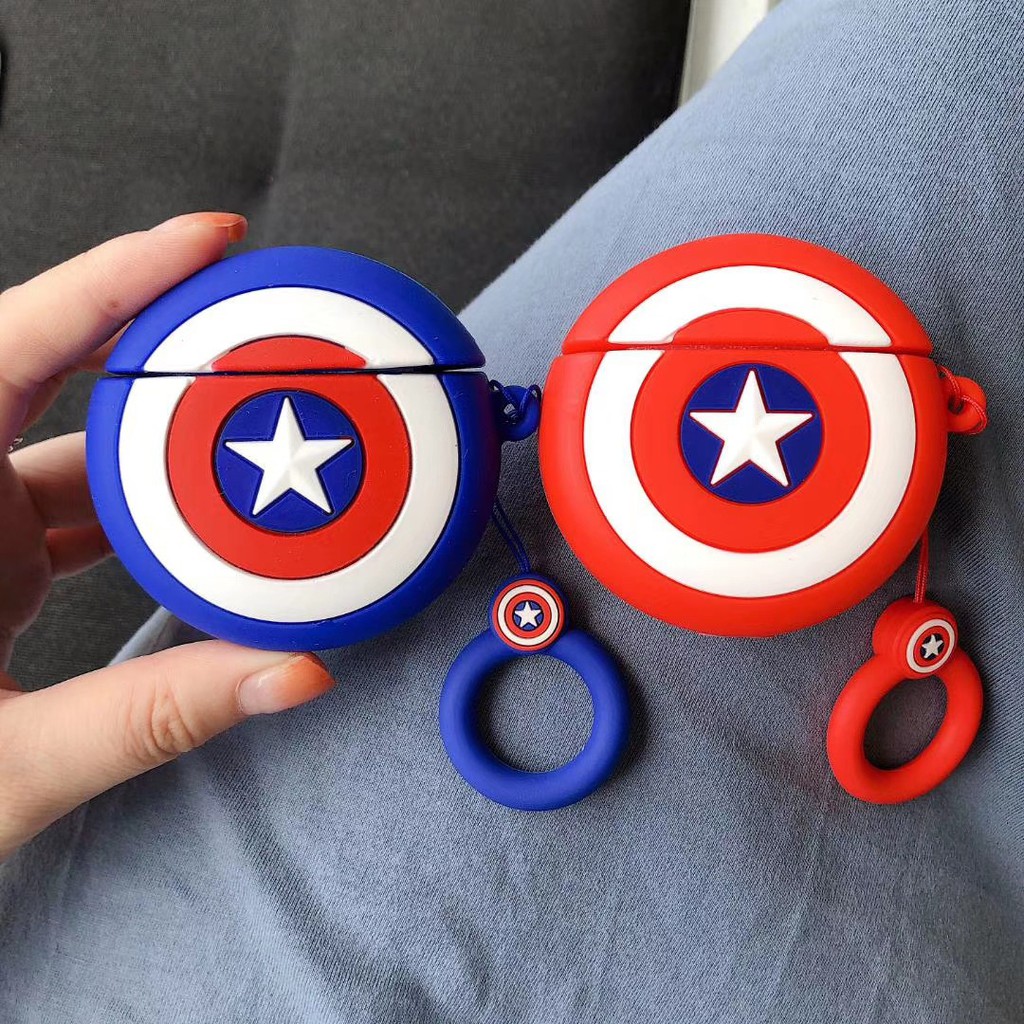 Case Airpods hình Marvel Siêu anh hùng chất liệu silicon bảo vệ tai nghe