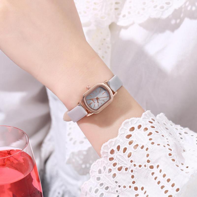 Đồng Hồ Nữ Dây Da C.A.Y - C01 - Mặt Hình Chữ Nhật - Viền Vàng Cao Cấp - Nhỏ Gọn Tinh Tế | BigBuy360 - bigbuy360.vn