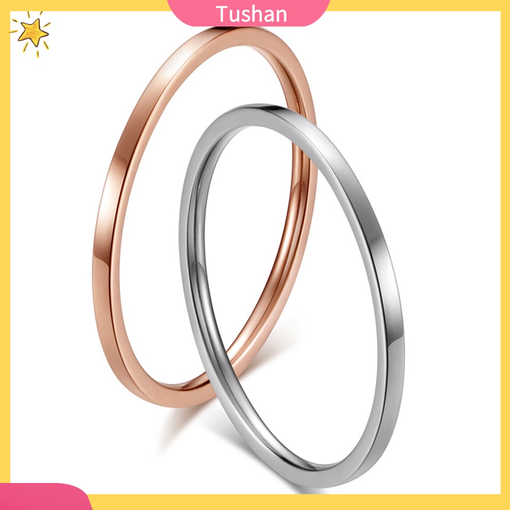 Nhẫn cưới thép titan mỏng mềm mịn thời trang dành cho nữ