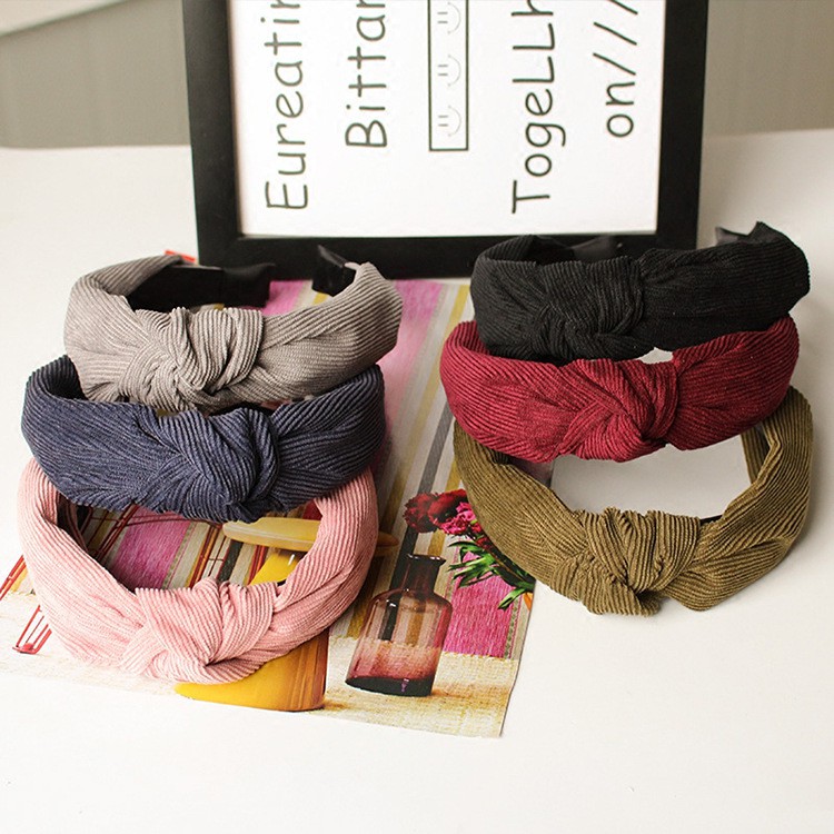 Cài tóc B73 vải lụa thắt nút phong cách retro dễ phối đồ thời trang dành cho nữ