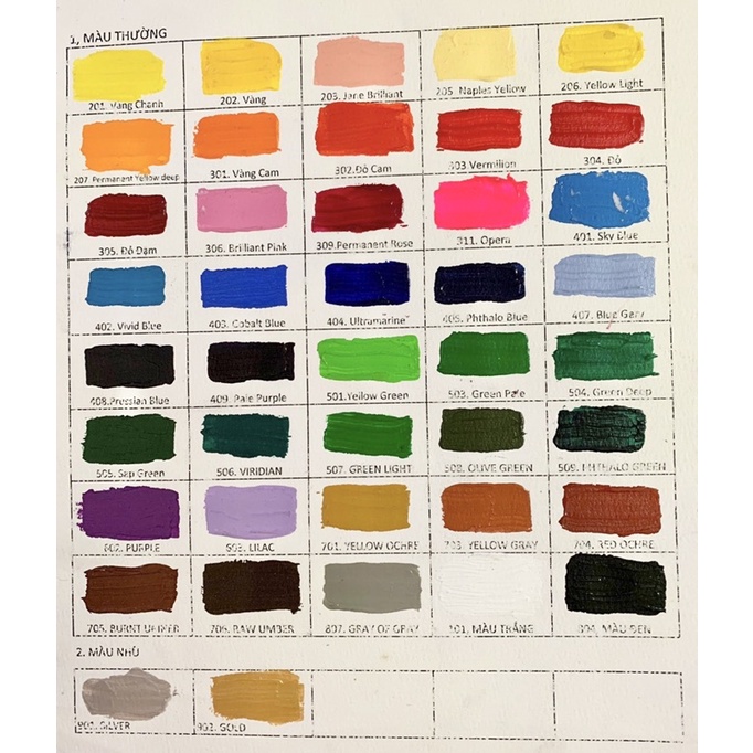 [Bảng màu 1] Màu vẽ ACRYLIC 100ml/300ml vẽ được lên giấy, toan, vải, gỗ, tranh tường, gốm…