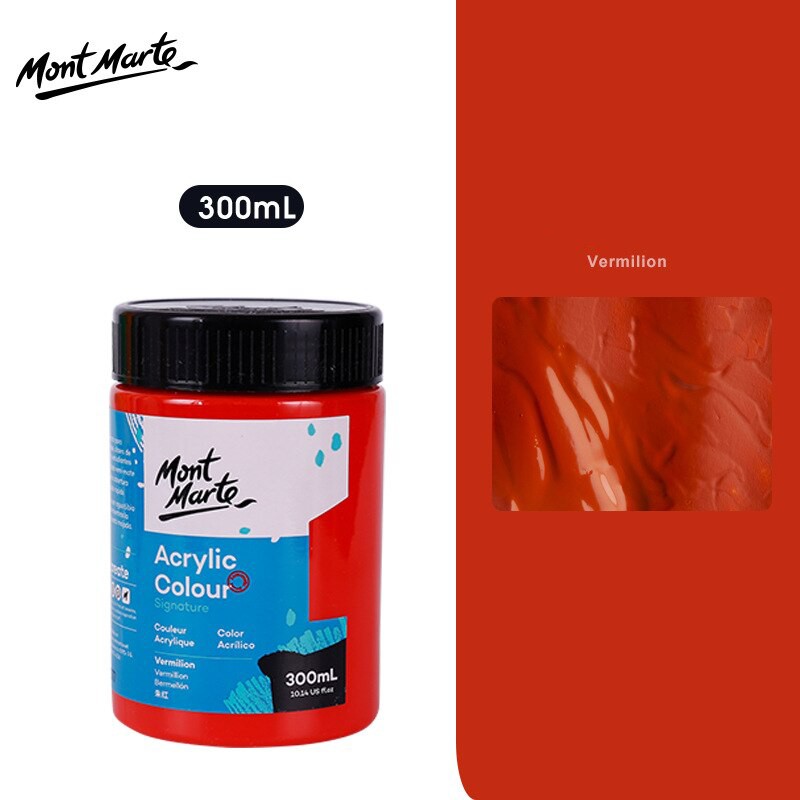 Màu Acrylic Mont Marte 300ml - Vermilion - Acrylic Colour Paint Signature 300ml (10.1oz) - MSCH3009