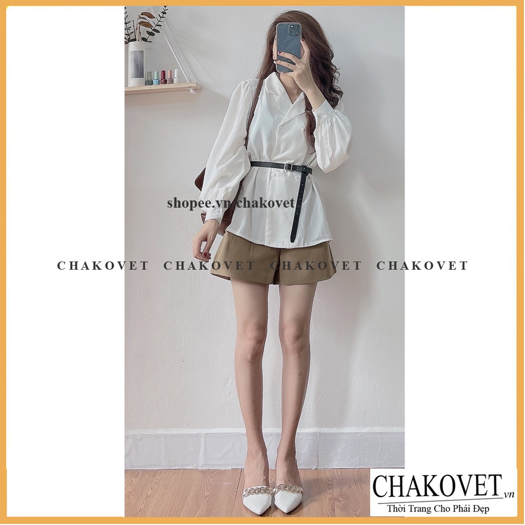Sơ mi trắng tay dài Chakovet CKA848, kiểu áo nữ công sở cá tính | BigBuy360 - bigbuy360.vn