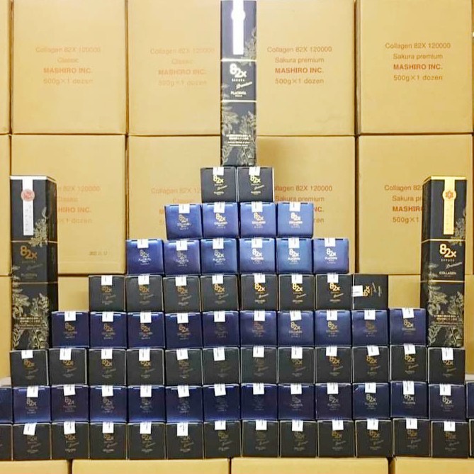 Nước Uống Đẹp Da 82x Classic, Sakura Premium Collagen & Placenta 500ml Nhật Bản.