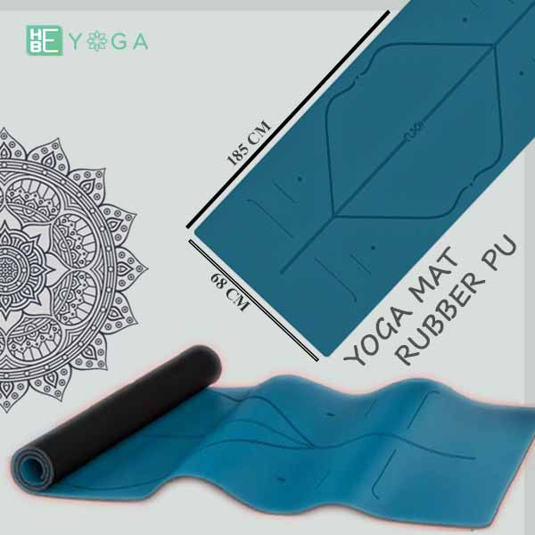 Thảm Tập Yoga Gym Định Tuyến HEBEYOGA PU Cao Su Bronzing Vạch Kẻ Mạ Vàng Kèm Túi Cao Cấp