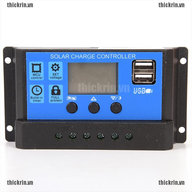 <Hot~new>10A 12V/24V Solar Panel Charger Controller Battery Regulator USB LCD SS