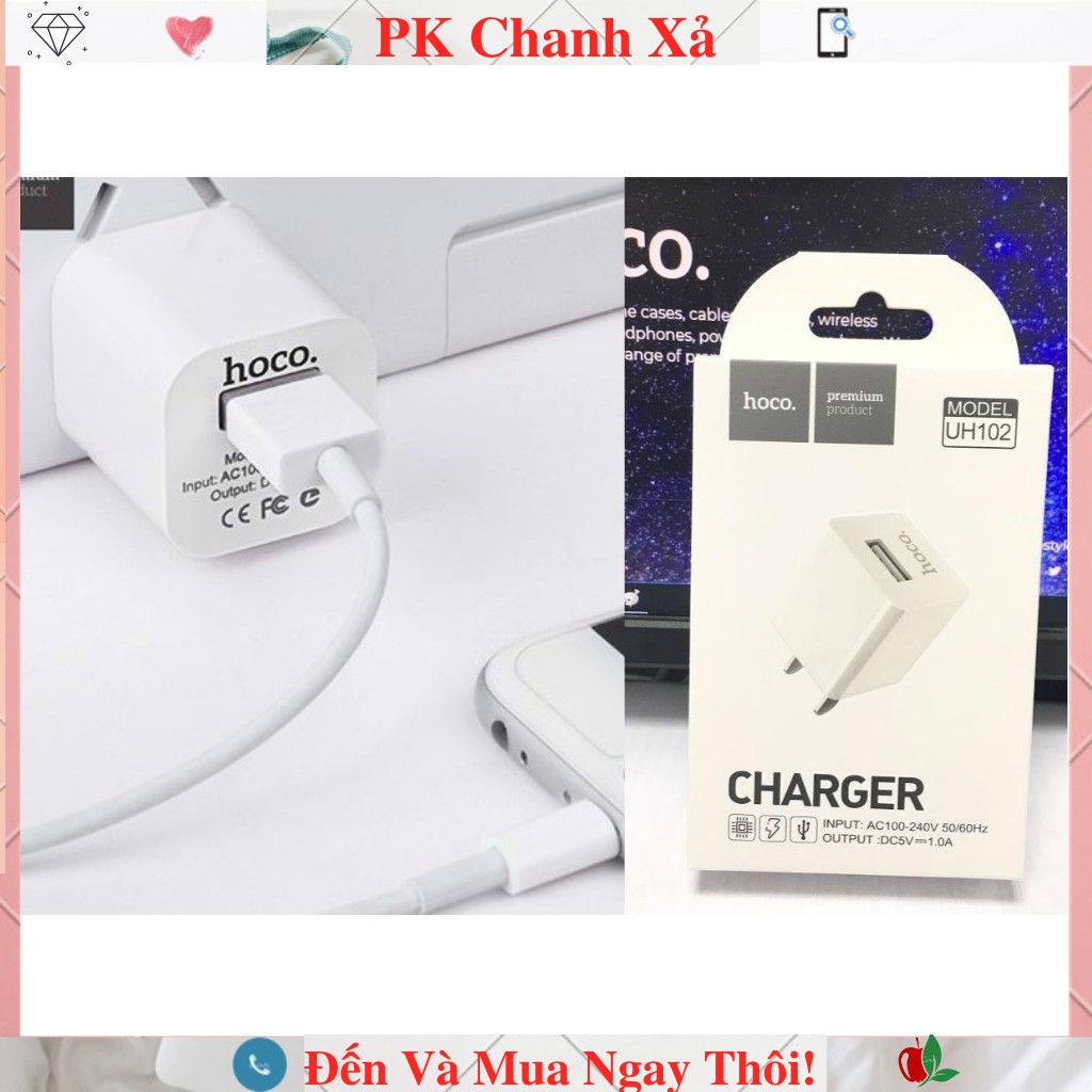 [Mã 2404EL10K giảm 10K đơn 20K] Củ sạc iphone HOCO UH102 Hàng Cao Cấp Chuẩn 5V/1A - Cốc Sac iphone/ipad