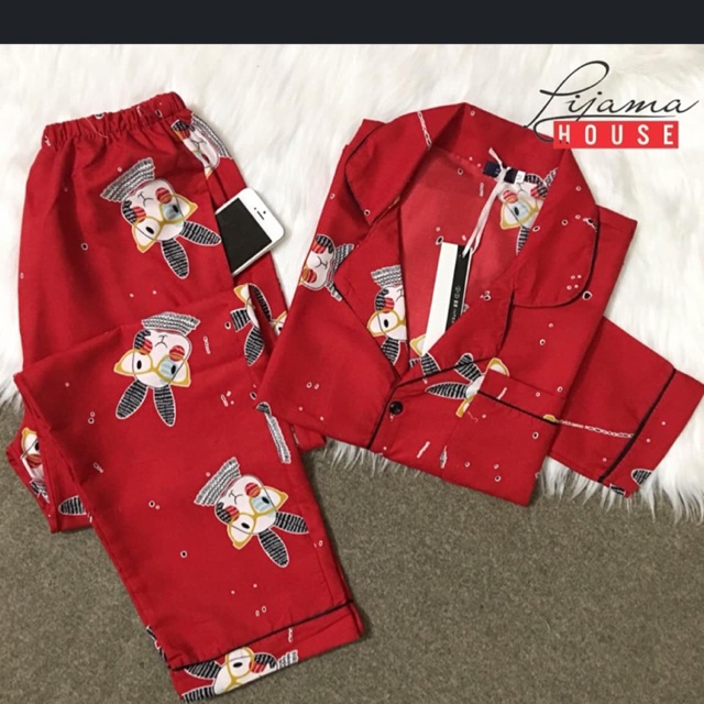 Bộ pizama dài tay chất kate thái mềm loại 1