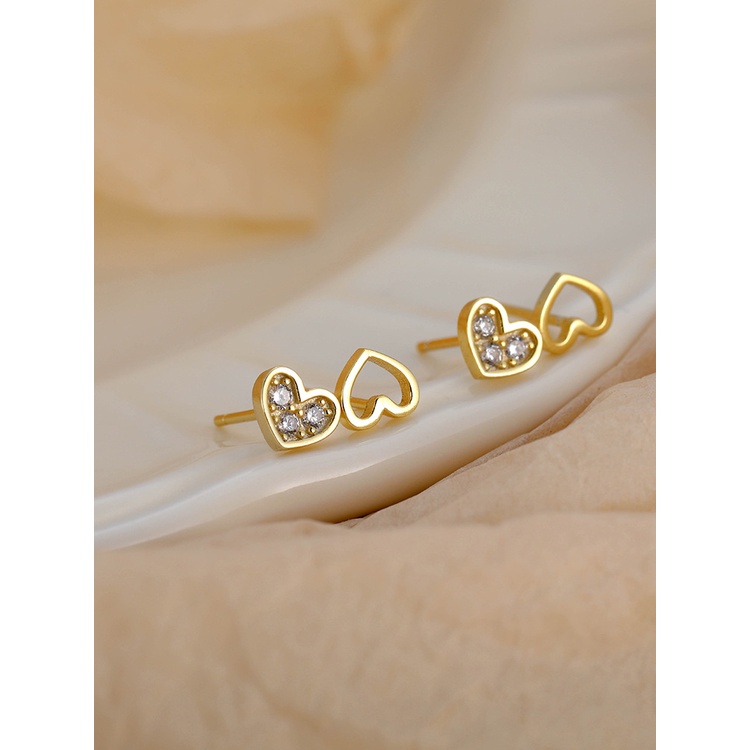 Bông Tai Bạc 925 Hình Trái Tim Nhỏ Xinh Thời Trang Mới Cho Nữ