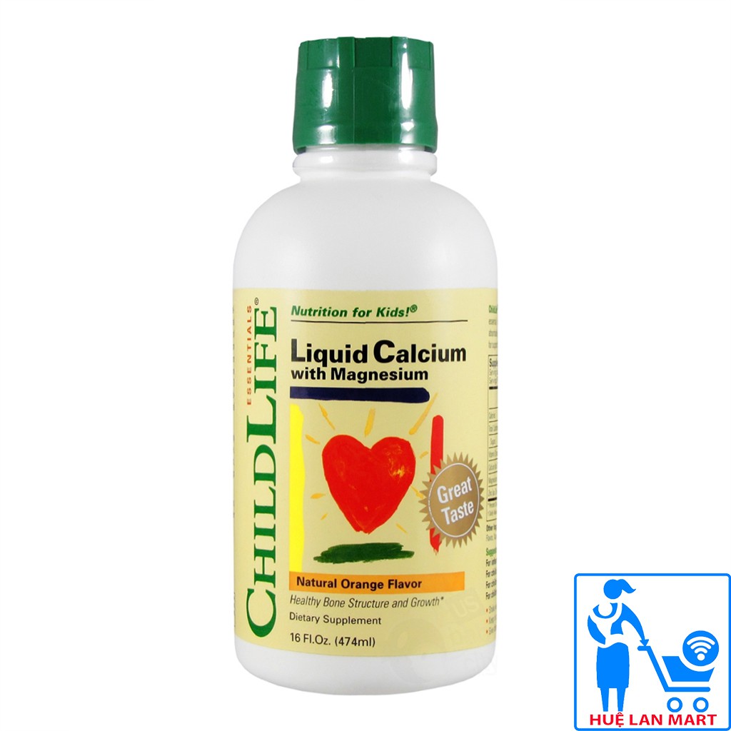 Thực Phẩm Bổ Sung Cho Bé Childlife Liquid Calcium With Magnesium Hương Cam Chai 474ml