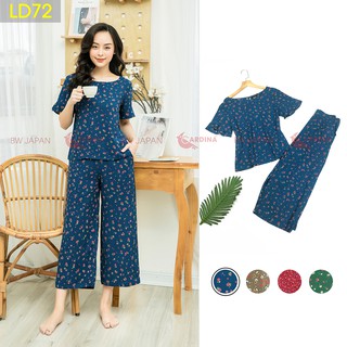 Bộ Hè Nữ 𝐂𝐀𝐑𝐃𝐈𝐍𝐀 Chất Lanh Nhung Ống Sớ Dài Mềm Mại, Thoáng Mát LD7.