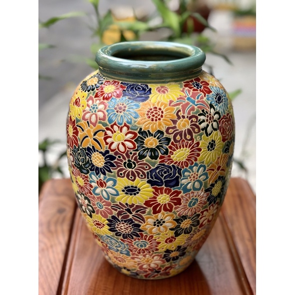 Bình Bách Hoa 30cm full cổ,Trang trí cấm hoa trưng bày