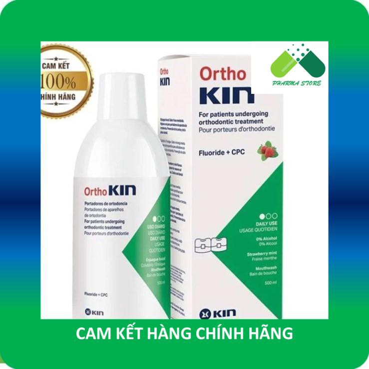 !!! Ortho KIN 500ml - Nước súc miệng cho răng niềng, chỉnh nha [Orthokin, ortokin]