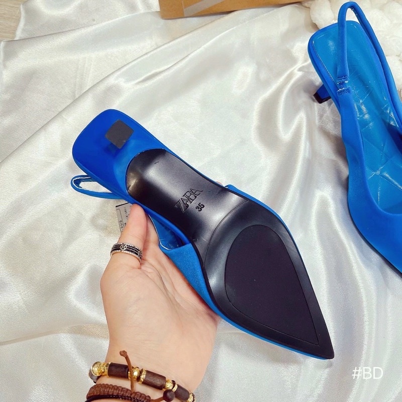 Sandan gót zara màu xanh coban