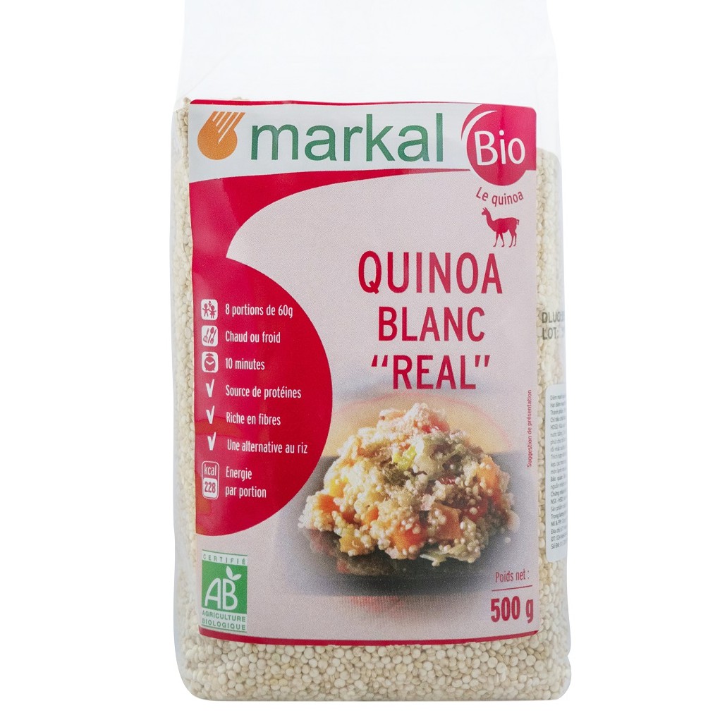 Hạt diêm mạch trắng hữu cơ 500g (Quinoa Real - Markal)