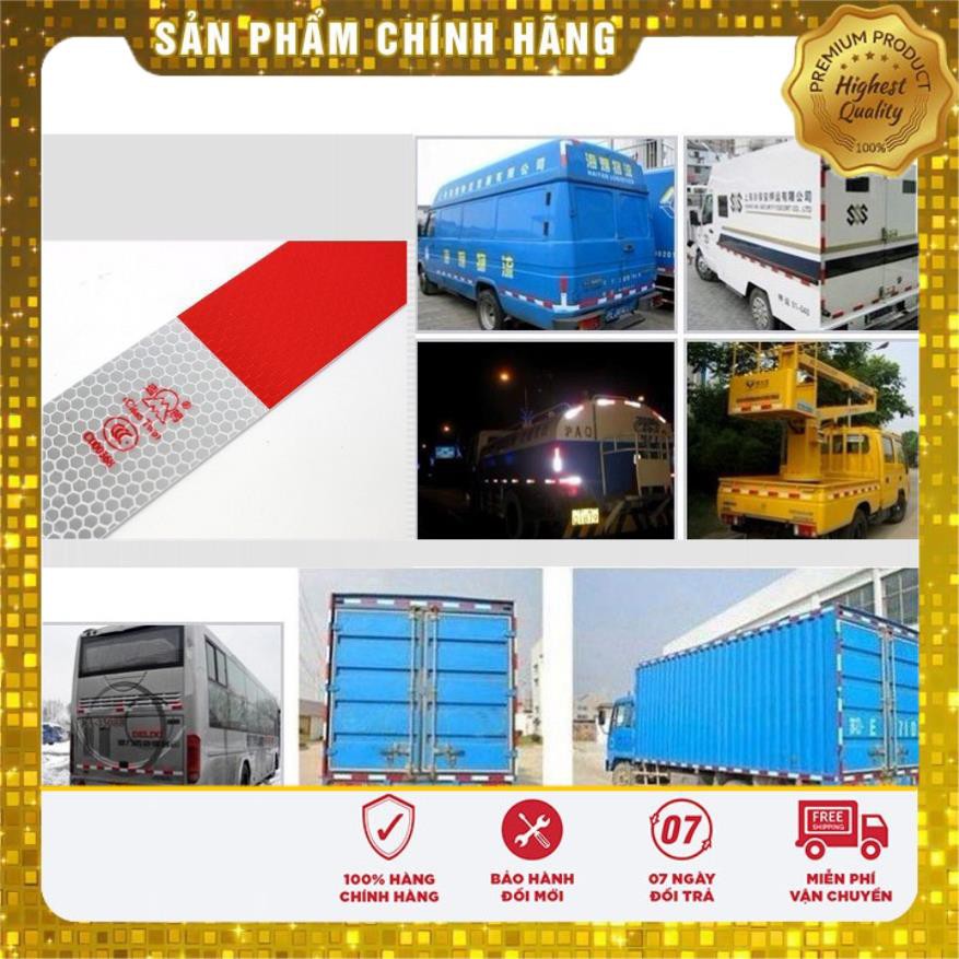 ⚡️GIÁ GỐC⚡️ Miếng Dán Phản Quang_Decal Báo Hiệu_Cảnh Báo Nguy Hiểm Cho Xe Hơi, Xe Tải (Đỏ Trắng)