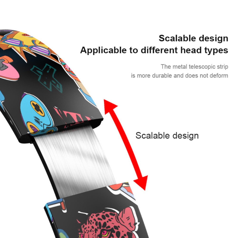 Tai nghe chụp tai không dây L750 kết nối Bluetooth 5.1 họa tiết graffiti có míc thời trang