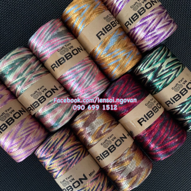 Sợi Ribbon mini 2mm màu loang