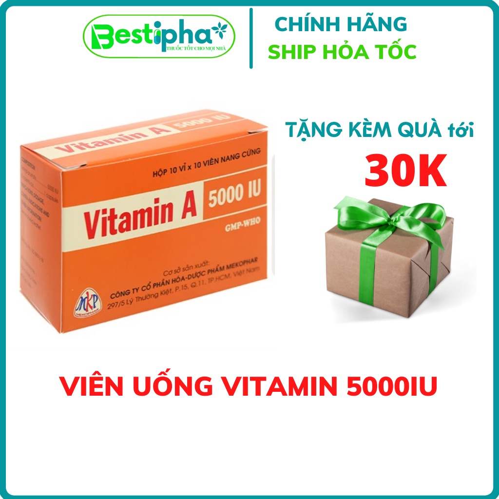 Vitamin 5000IU Bổ Sung Vitamin A Hỗ Trợ Giảm Thiểu Tình Trạng Khô Mắt Hiệu Quả