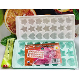 Khay làm topping trà sữa trái tim, ngôi sao, hoa mai 36 viên HPL36 -  Khay làm thạch nhựa Hồng Phát