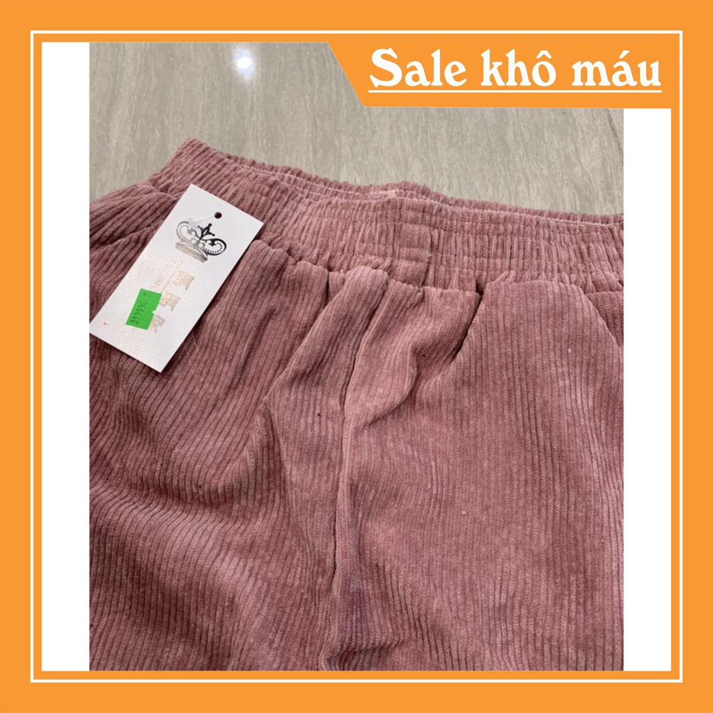 THỜI TRANG NỮ 24H- ONLINE xin chào chị yêu   Quần Nhung Ống Rộng Culottes Ulzzang Cạp chun nữ