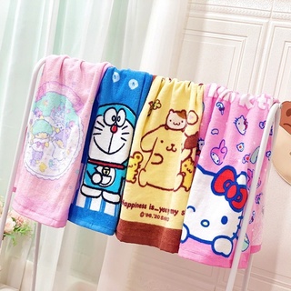 Khăn Tắm Cotton Thấm Hút Tốt In Hình Hello Kitty Kích Thước 35*75Cm