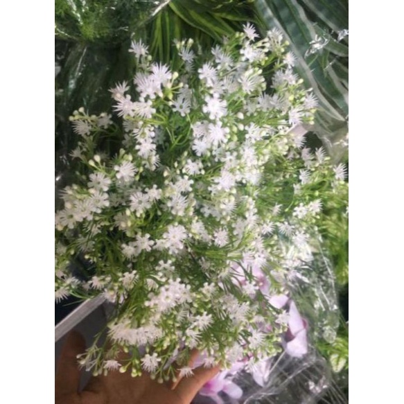 Hoa giả decor hoa giả trang trí baby sao cụm 5 nhánh trang trí nhà cửa