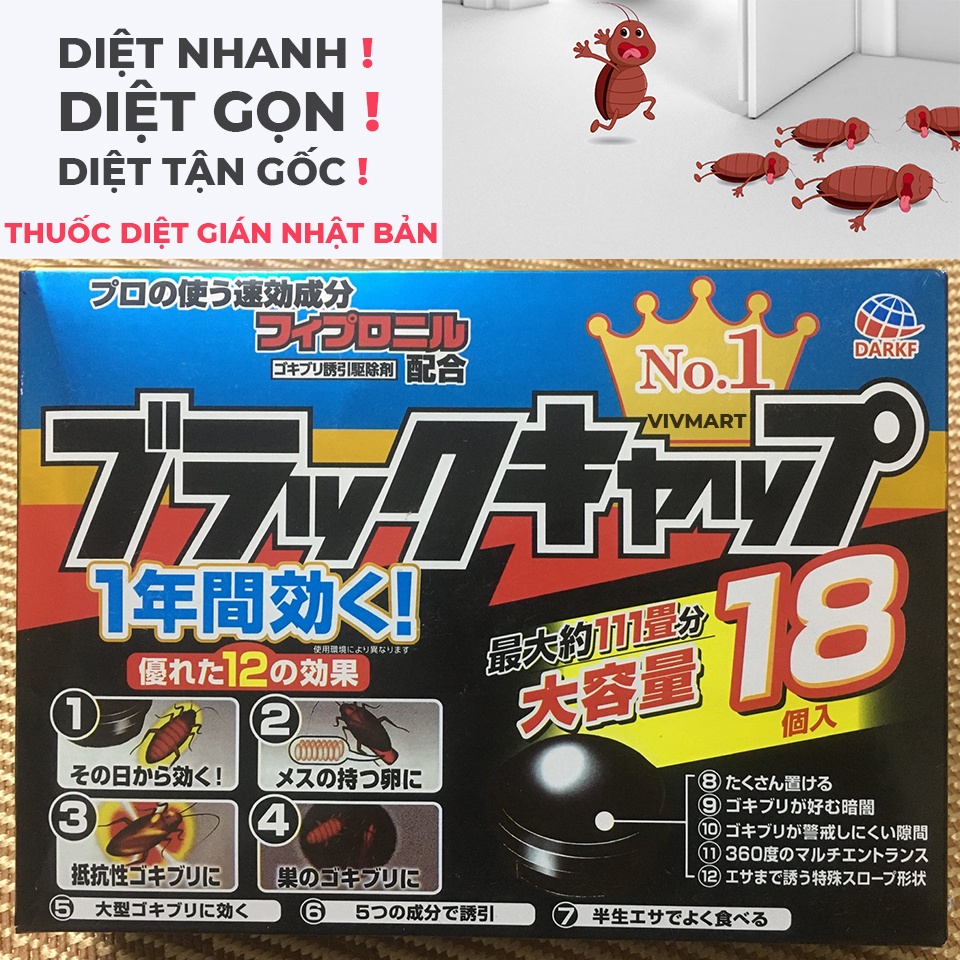 [Bản Mới] Thuốc Diệt Gián Nhật Bản Hộp 18 Viên - Viên Diệt Gián Tận Gốc