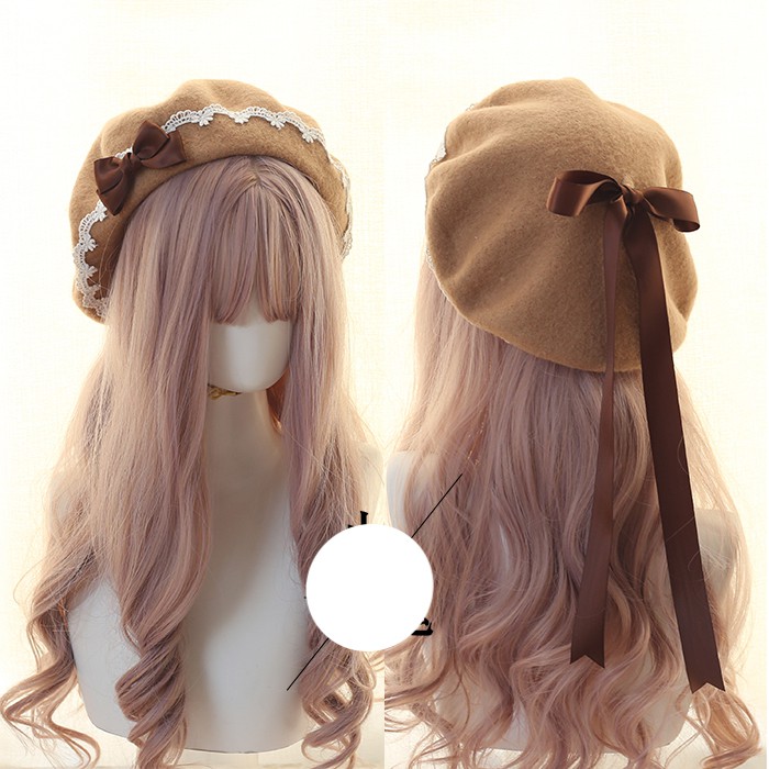 YAS0077-Mũ nồi lolita phối ren đính nơ